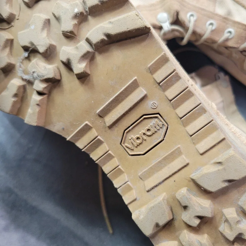 Belleville Mens‎ Tan Suede Canvas Combat Boots Vibram Sole Size 10R